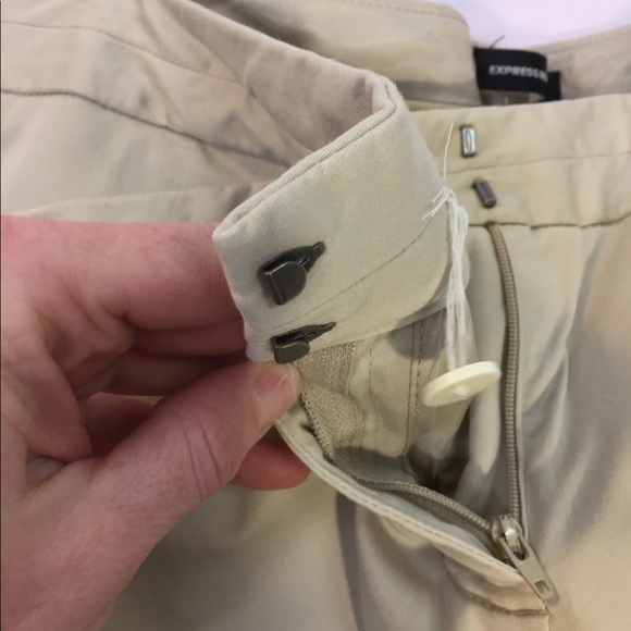 Express 10 editor khakis beige pants cream - Picture 3 of 5